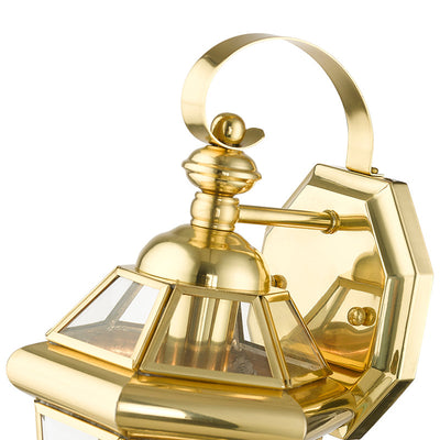 ##Antique Hardware## 1 Light Polished Brass Outdoor Wall Lantern