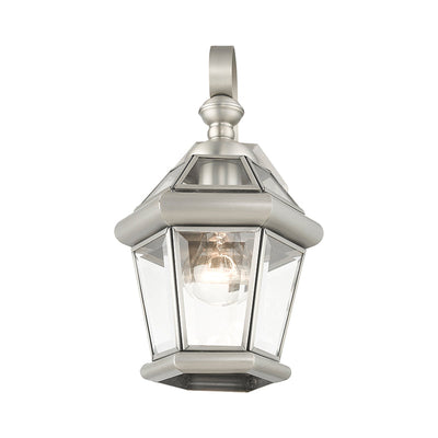 ##Antique Hardware## 1 Light Brushed Nickel Outdoor Wall Lantern