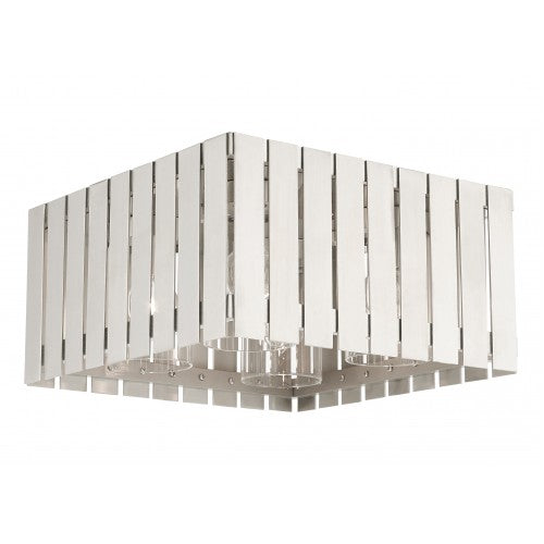 ##Antique Hardware## 4 Light Brushed Nickel Outdoor Ceiling Mount