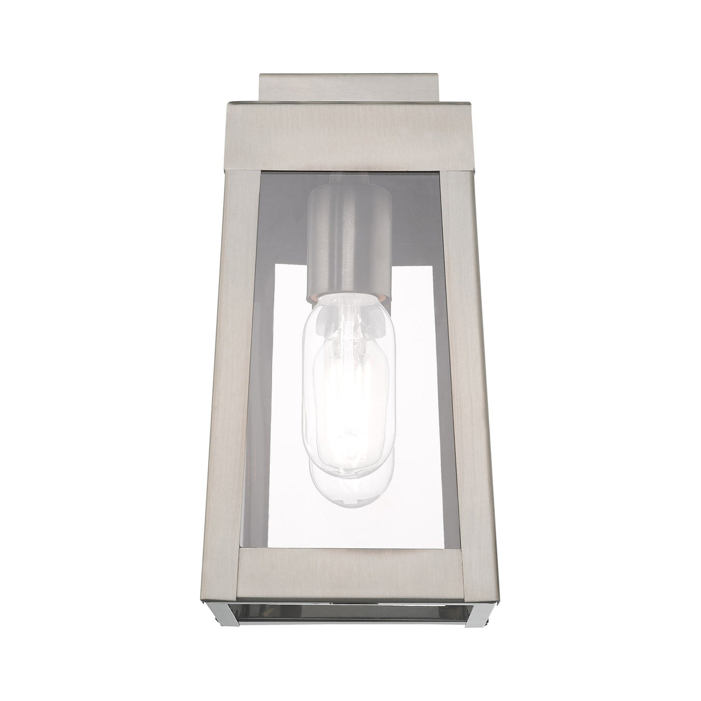 ##Antique Hardware## 1 Light Brushed Nickel Outdoor Wall Lantern