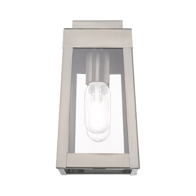 ##Antique Hardware## 1 Light Brushed Nickel Outdoor Wall Lantern