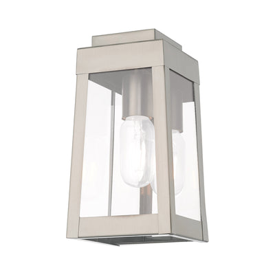 ##Antique Hardware## 1 Light Brushed Nickel Outdoor Wall Lantern