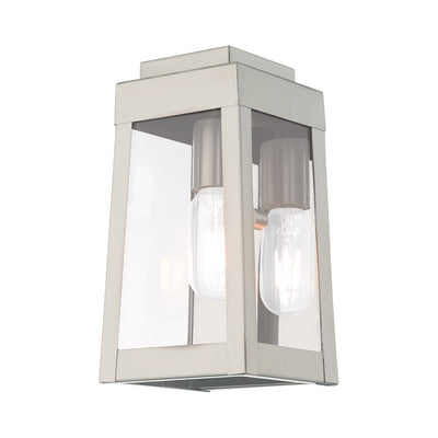 ##Antique Hardware## 1 Light Brushed Nickel Outdoor Wall Lantern