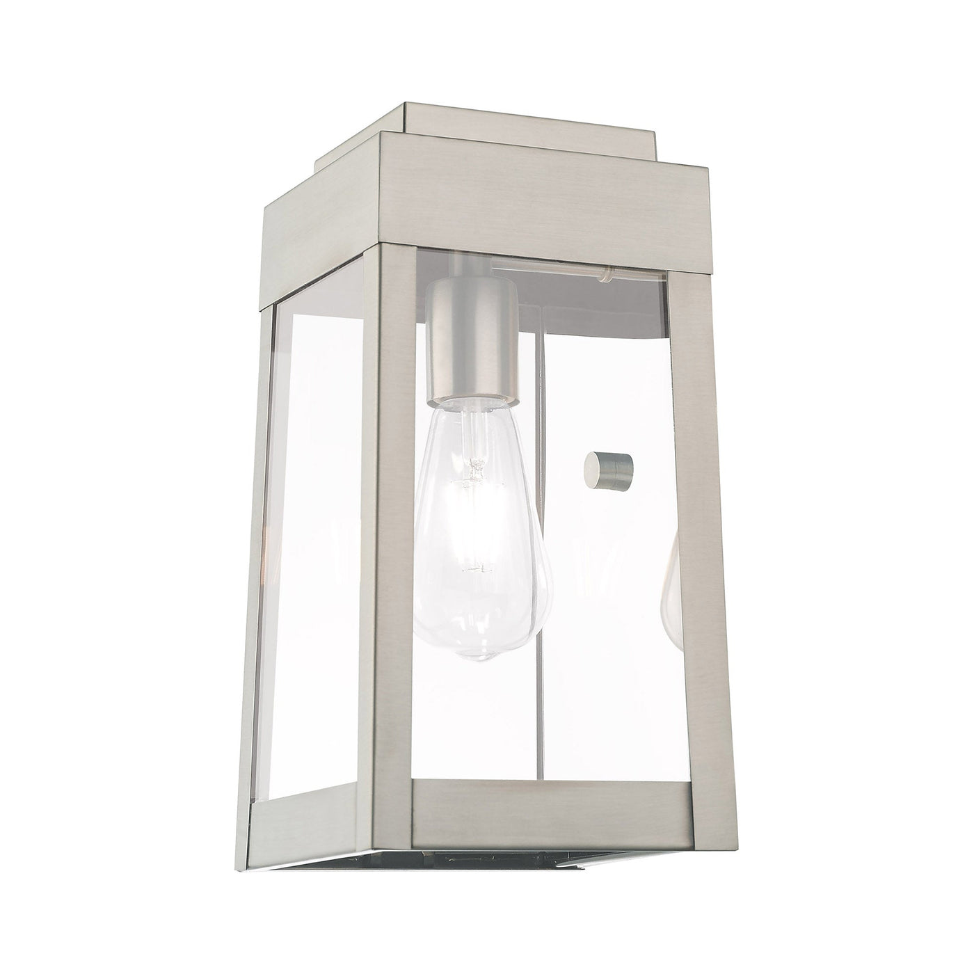 ##Antique Hardware## 1 Light Brushed Nickel Outdoor Wall Lantern