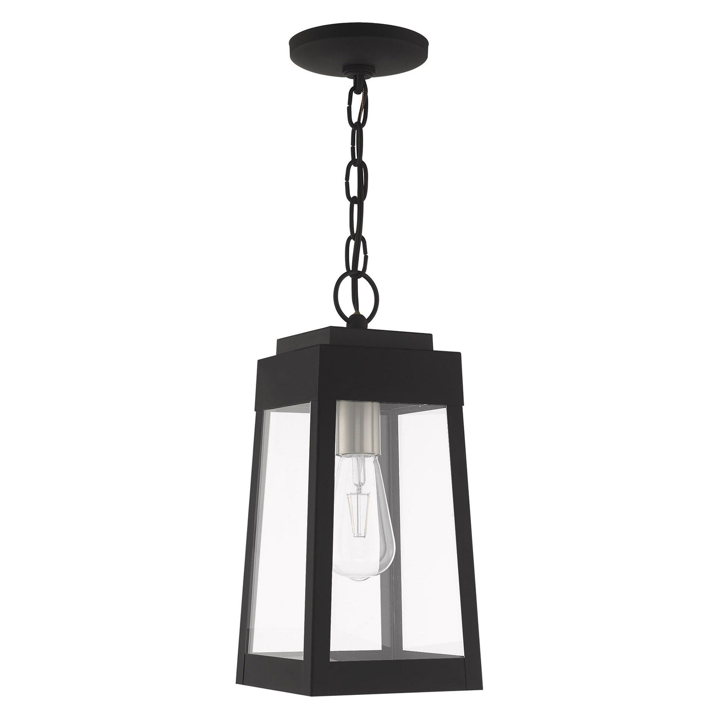 ##Antique Hardware## 1 Light Black Outdoor Pendant Lantern