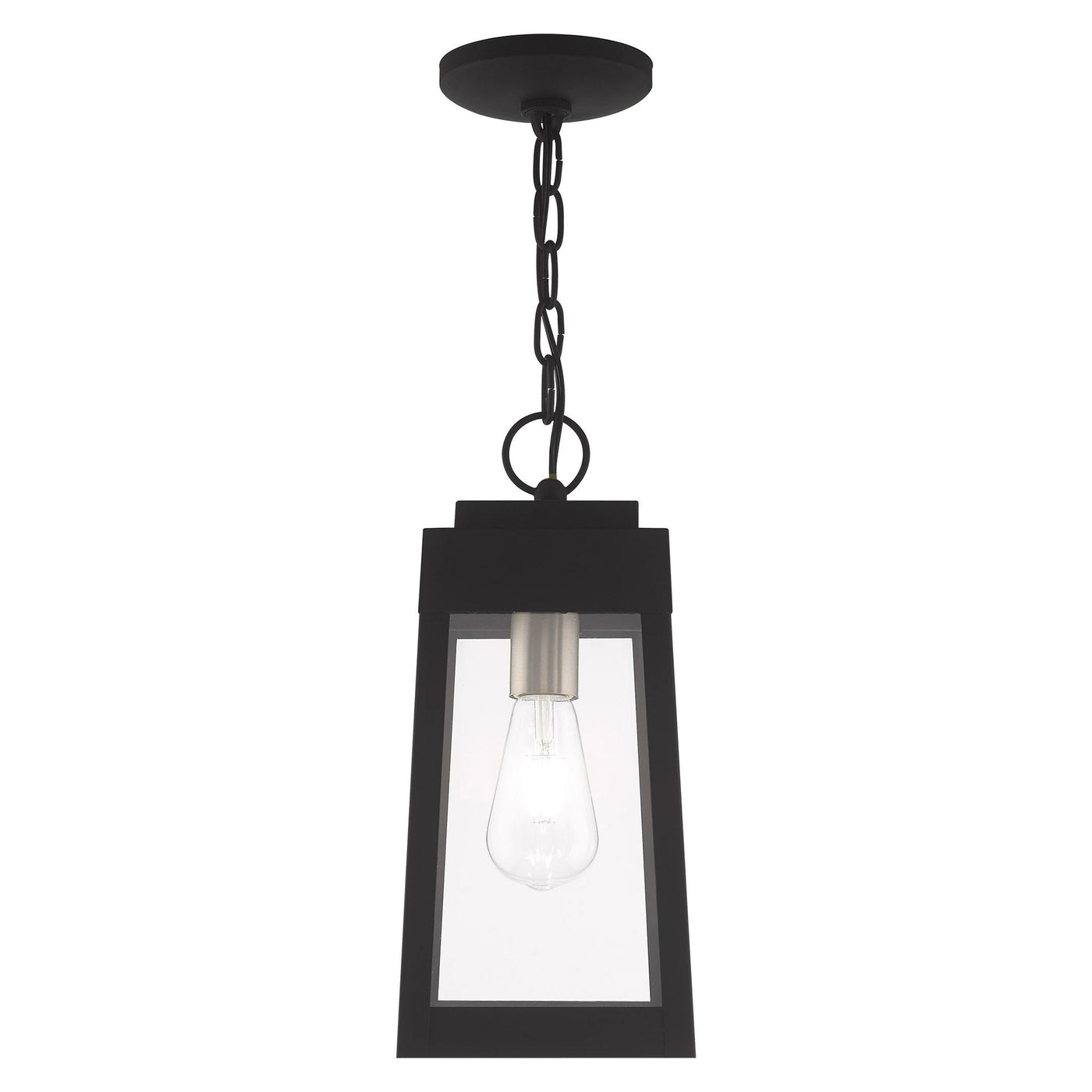 ##Antique Hardware## 1 Light Black Outdoor Pendant Lantern