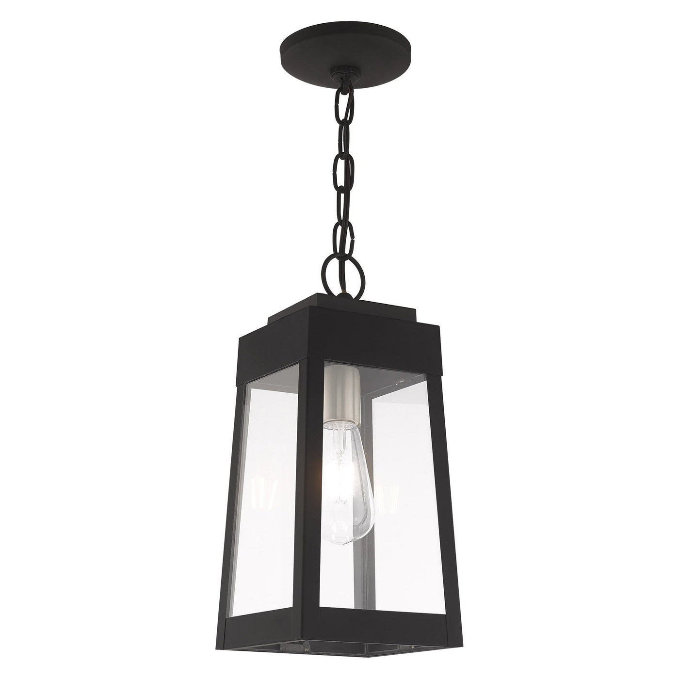 ##Antique Hardware## 1 Light Black Outdoor Pendant Lantern
