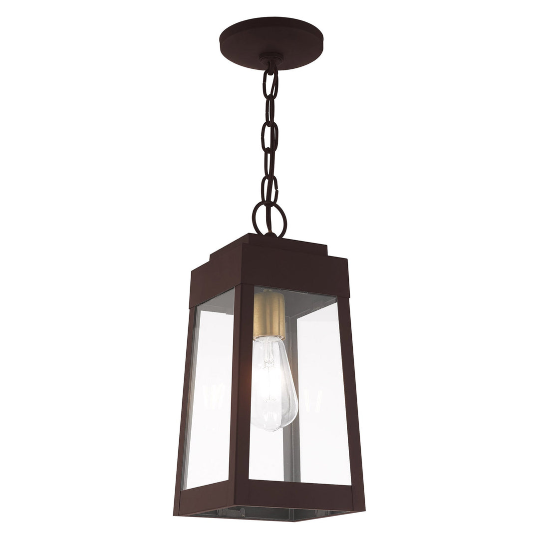 ##Antique Hardware## 1 Light Bronze Outdoor Pendant Lantern