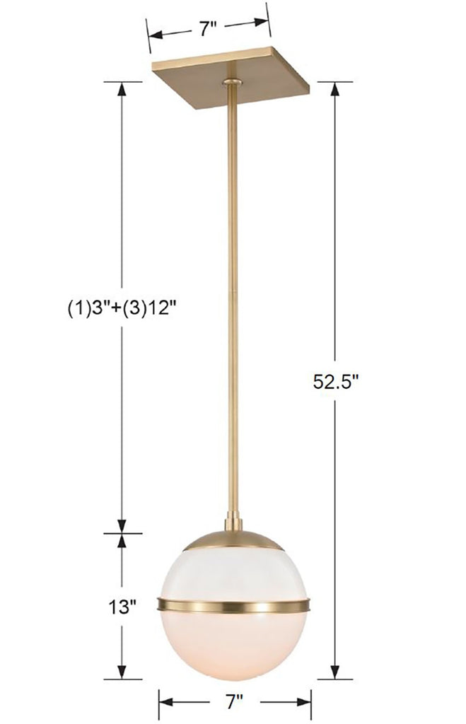 ##Antique Hardware## Brian Patrick Flynn Truax 1 Light Aged Brass Mini Pendant