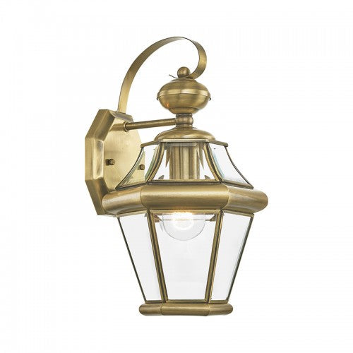 ##Antique Hardware## 1 Light Antique Brass Outdoor Wall Lantern