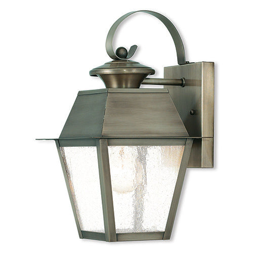 ##Antique Hardware## 1 Light Vintage Pewter Outdoor Wall Lantern