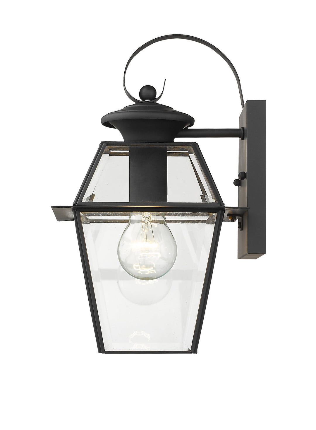 ##Antique Hardware## 1 Light Black Outdoor Wall Lantern