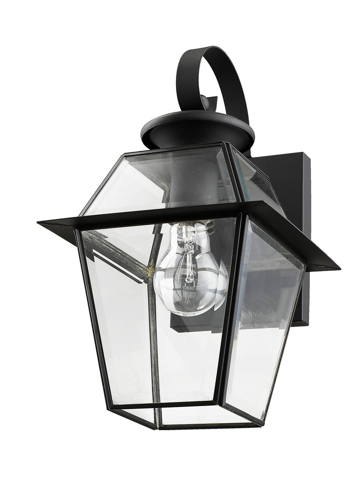 ##Antique Hardware## 1 Light Black Outdoor Wall Lantern