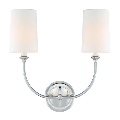 ##Antique Hardware## Libby Langdon Sylvan 2 Light Polished Nickel Sconce