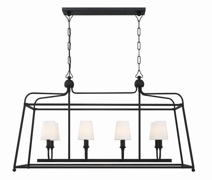 ##Antique Hardware## Libby Langdon Sylvan 8 Light Black Forged Chandelier