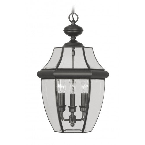 ##Antique Hardware## 3 Light Black Outdoor Lantern