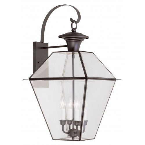 ##Antique Hardware## 4 Light Bronze Outdoor Wall Lantern