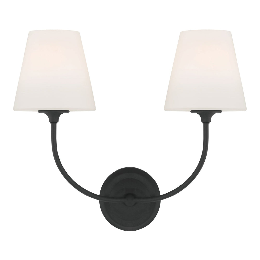 ##Antique Hardware## Libby Langdon Sylvan 2 Light Black Forged Sconce
