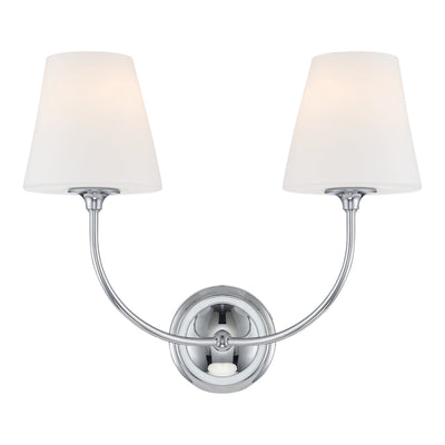 ##Antique Hardware## Libby Langdon Sylvan 2 Light Polished Chrome Sconce