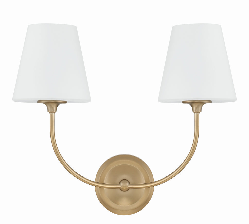 ##Antique Hardware## Libby Langdon Sylvan 2 Light Vibrant Gold Sconce