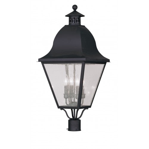 ##Antique Hardware## 4 Light Black Outdoor Post Top Lantern