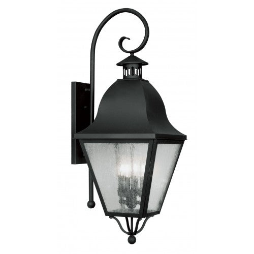 ##Antique Hardware## 4 Light Black Outdoor Wall Lantern