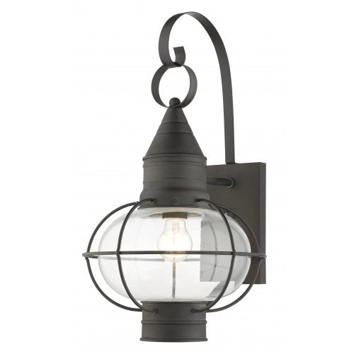 ##Antique Hardware## 1 Light Charcoal Outdoor Wall Lantern