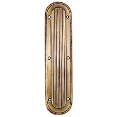 ##Antique Hardware## Open Box Sale Item 10 1/2 Inch Classic Art Deco Solid Brass Push Plate (Antique Brass Finish)