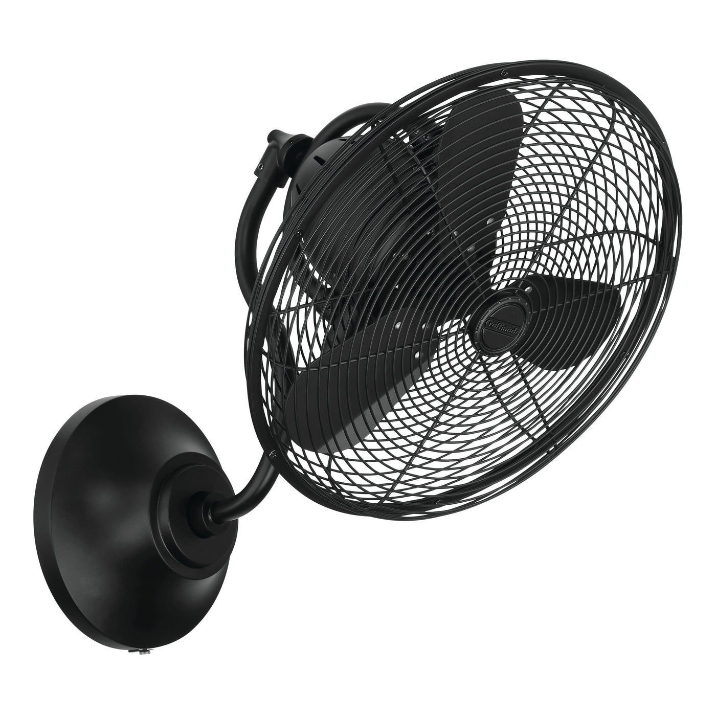 Antique Hardware 14" Bellows I Hard-wired Indoor/Outdoor (Damp) in Flat Black w/ Flat Black Blades Ceiling Fan