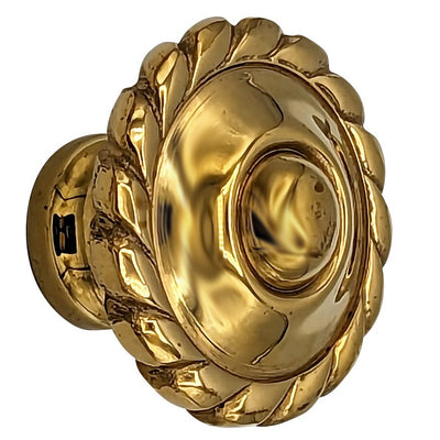 Antique Hardware 1 1/2 Inch Solid Brass Georgian Roped Cabinet & Furniture Knob CABINET KNOB