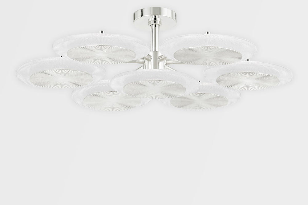 ##Antique Hardware## 7 Light Semi Flush