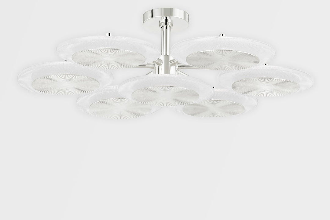 ##Antique Hardware## 7 Light Semi Flush