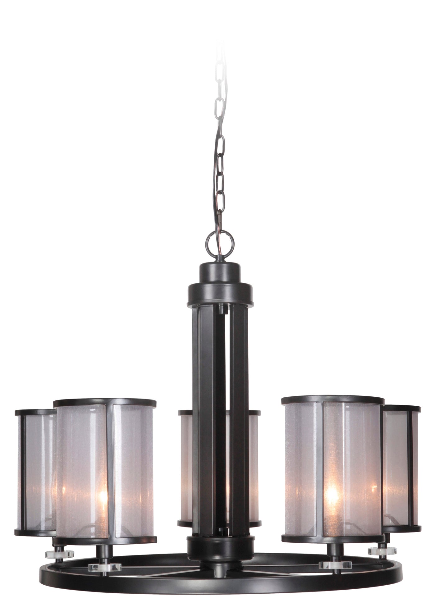 Antique Hardware Danbury 5 Light Chandelier in Matte Black Chandelier