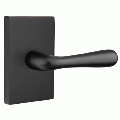 ##Antique Hardware## Emtek Solid Brass Basal Lever With Modern Rectangular Rosette (Several Finish Options)