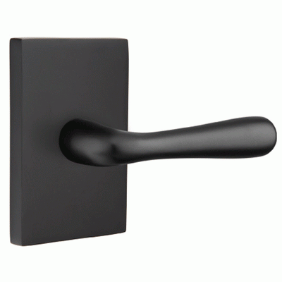 ##Antique Hardware## Emtek Solid Brass Basal Lever With Modern Rectangular Rosette (Several Finish Options)