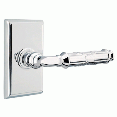##Antique Hardware## Solid Brass Ribbon & Reed Lever With Rectangular Rosette (Many Finishes Available)