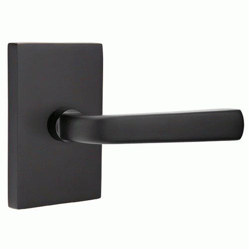 ##Antique Hardware## Brass Modern Hardware - Double Dummy Sion Door Lever With Modern Rectangular Rosette in Satin Brass - 5052SIOUS4 - Emtek Hardware