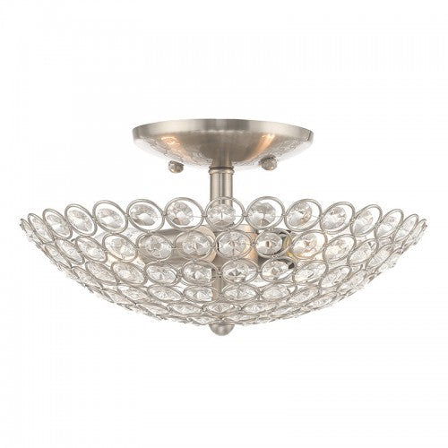 ##Antique Hardware## 2 Light Brushed Nickel Ceiling Mount