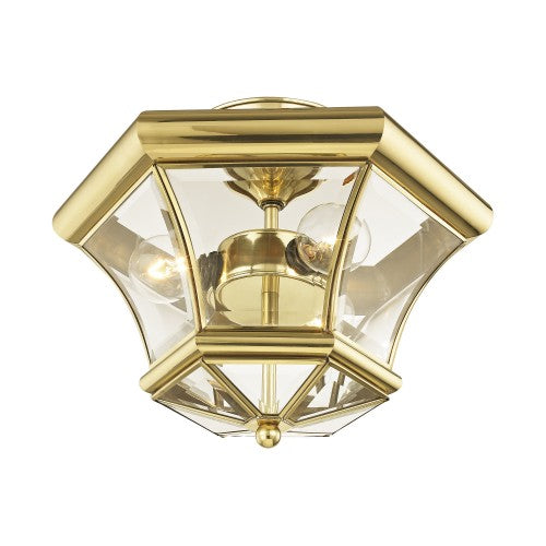 ##Antique Hardware## 3 Light Polished Brass Ceiling Mount