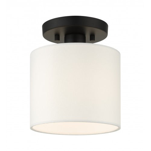 ##Antique Hardware## 1 Light Black Semi Flush