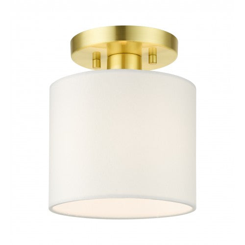 ##Antique Hardware## 1 Light Satin Brass Semi Flush