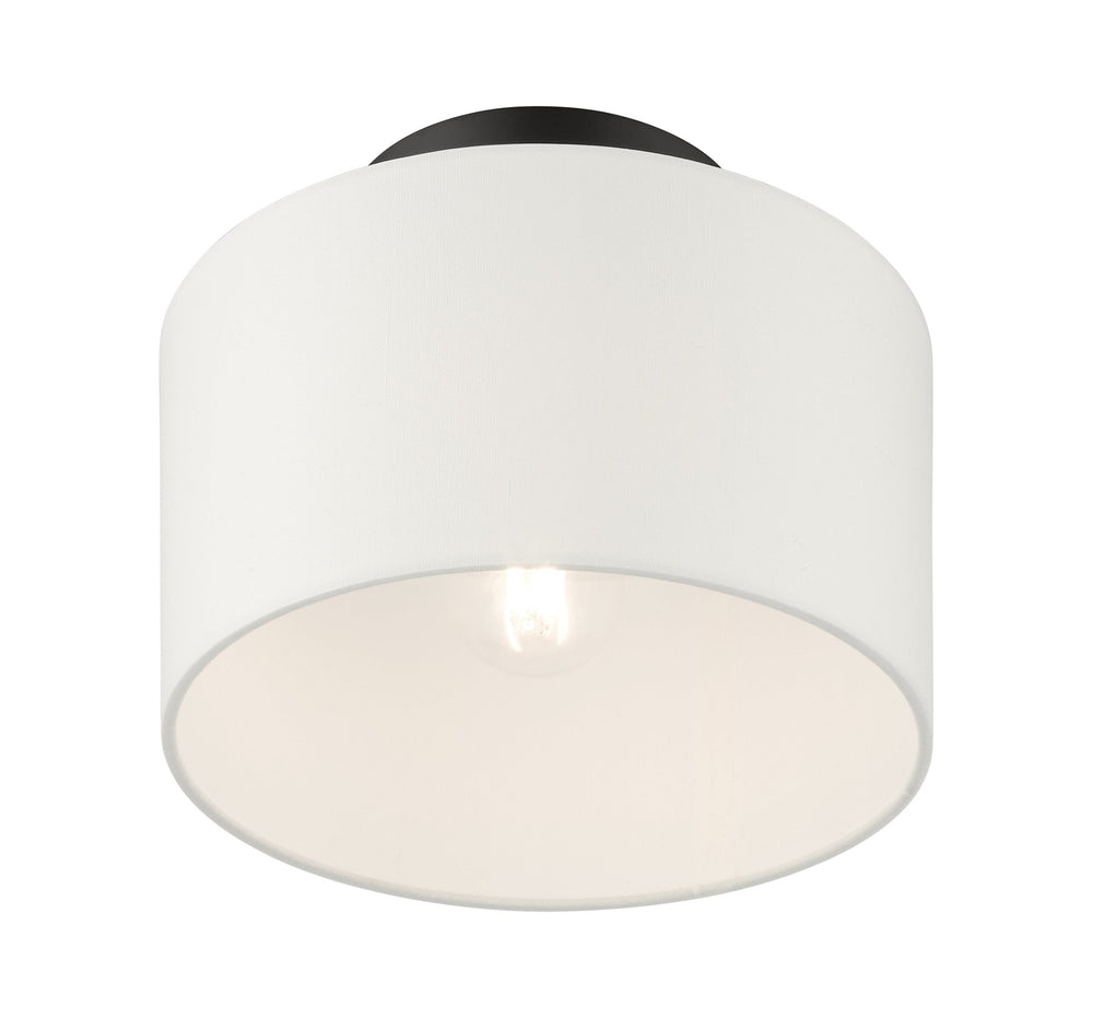 ##Antique Hardware## 1 Light Black Semi Flush