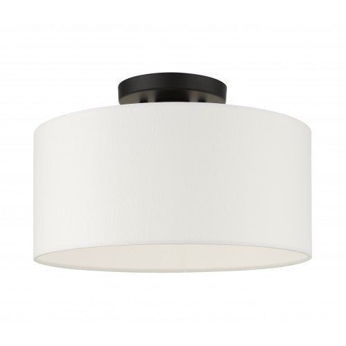 ##Antique Hardware## 1 Light Black Semi Flush