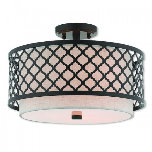 ##Antique Hardware## 3 Light English Bronze Ceiling Mount