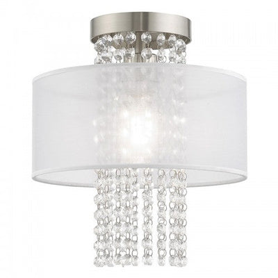 Antique Hardware 1 Light Brushed Nickel Ceiling Mount Semi Flush