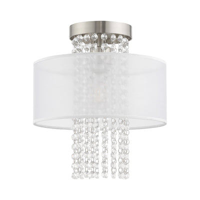 Antique Hardware 1 Light Brushed Nickel Ceiling Mount Semi Flush