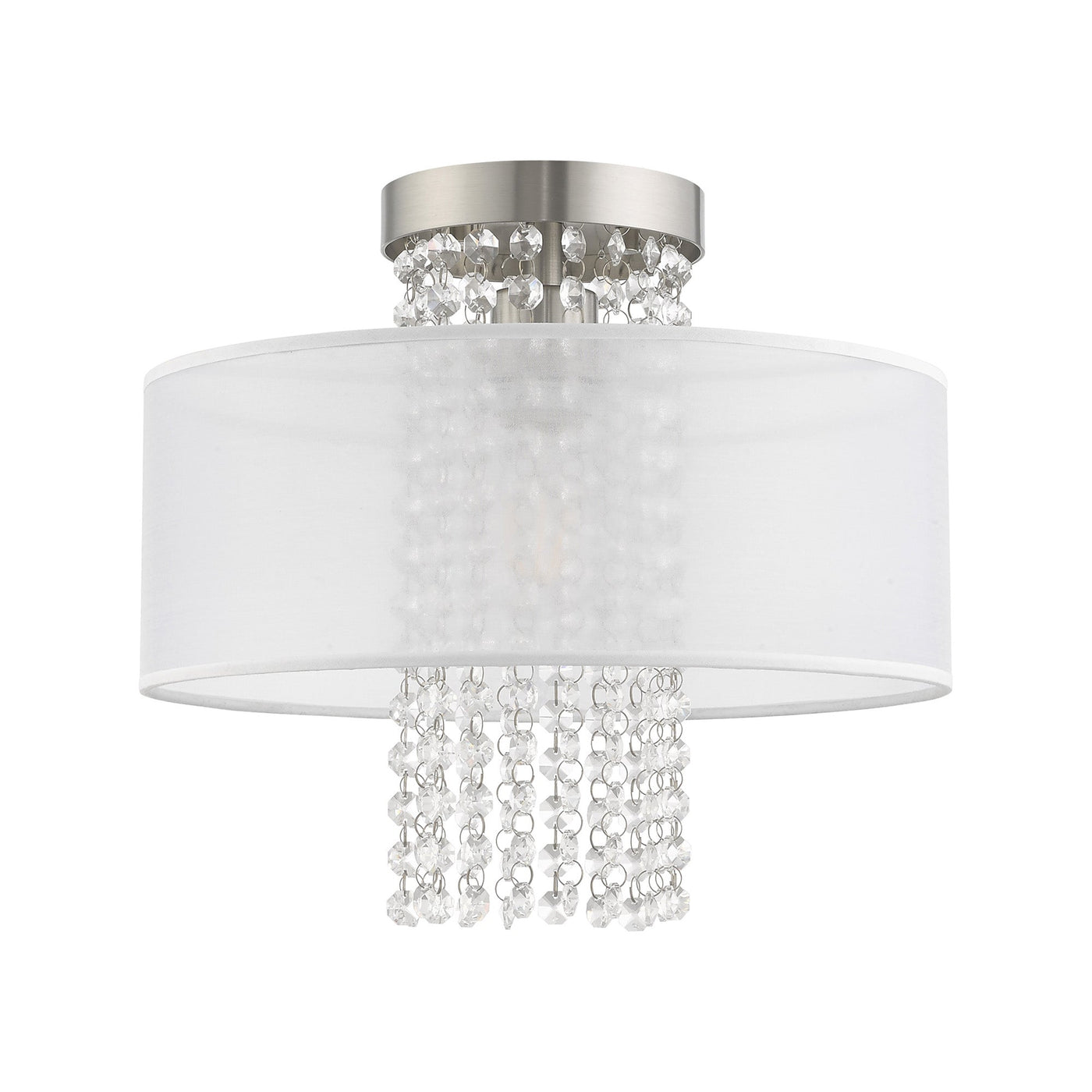 Antique Hardware 1 Light Brushed Nickel Ceiling Mount Semi Flush