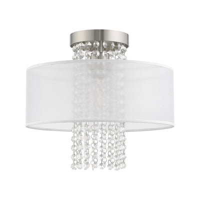 Antique Hardware 1 Light Brushed Nickel Ceiling Mount Semi Flush