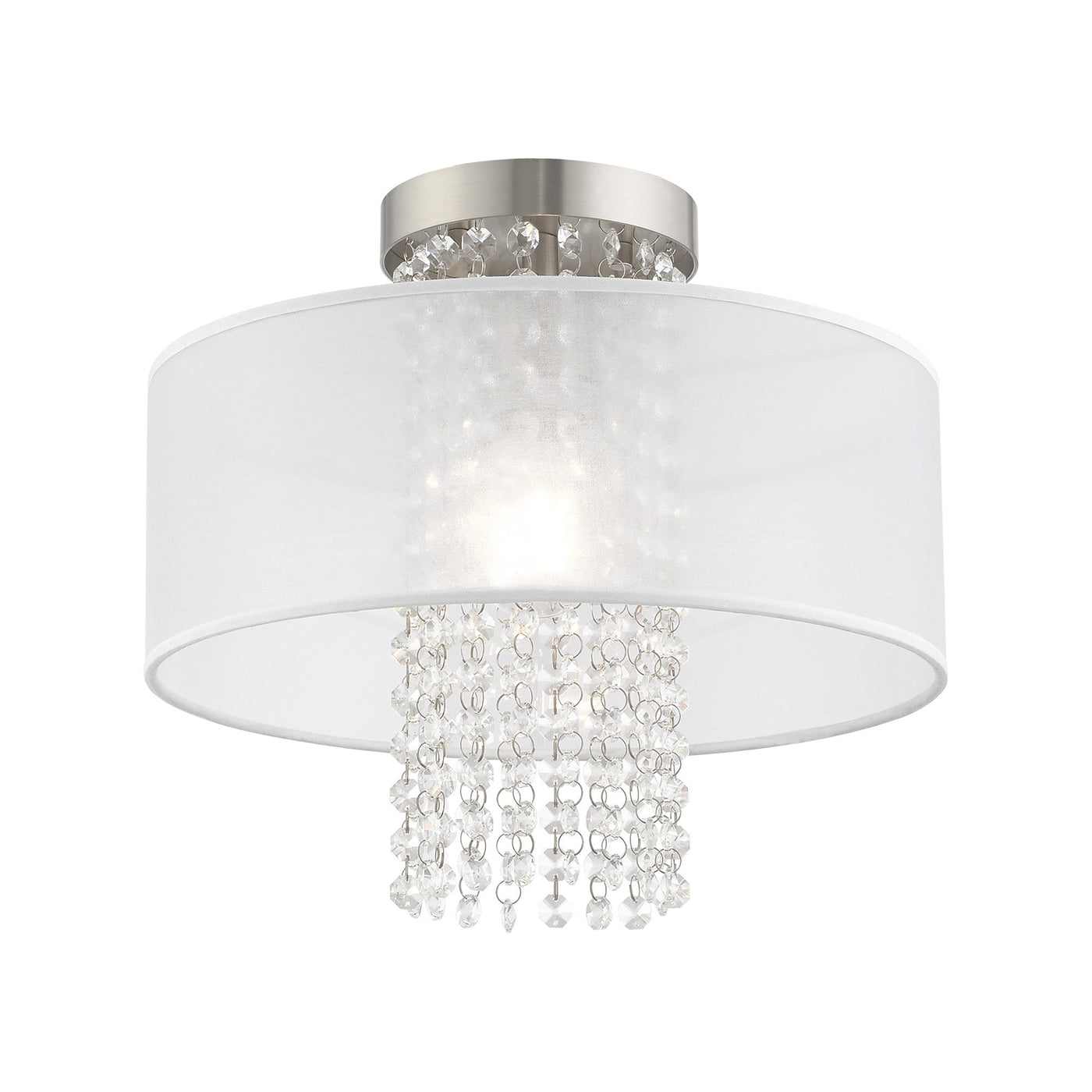 Antique Hardware 1 Light Brushed Nickel Ceiling Mount Semi Flush