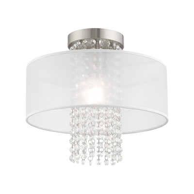 Antique Hardware 1 Light Brushed Nickel Ceiling Mount Semi Flush